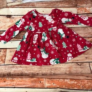 The Children's Place Festive Red and Green Dress Christmas